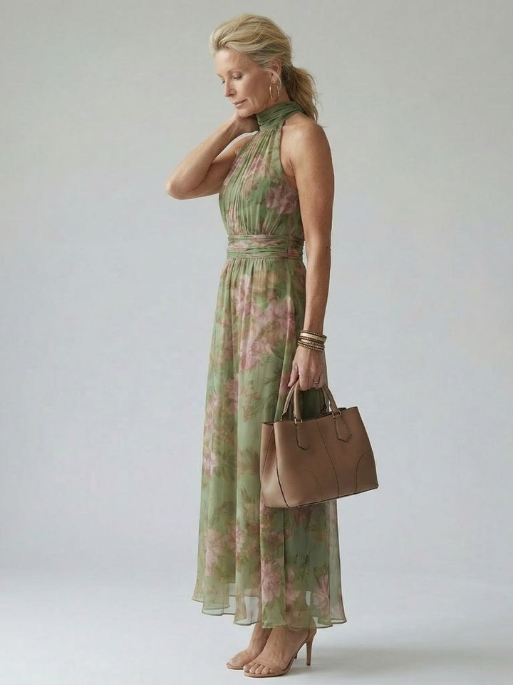 Women's Green Midi Dress | Halter