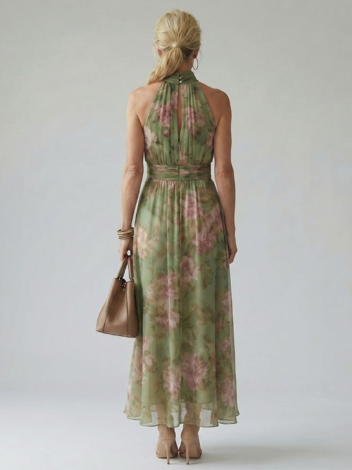Women's Green Midi Dress | Halter