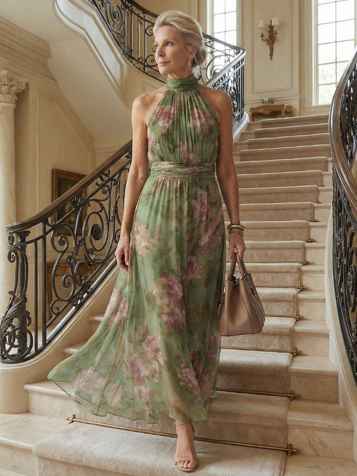 Women's Green Midi Dress | Halter