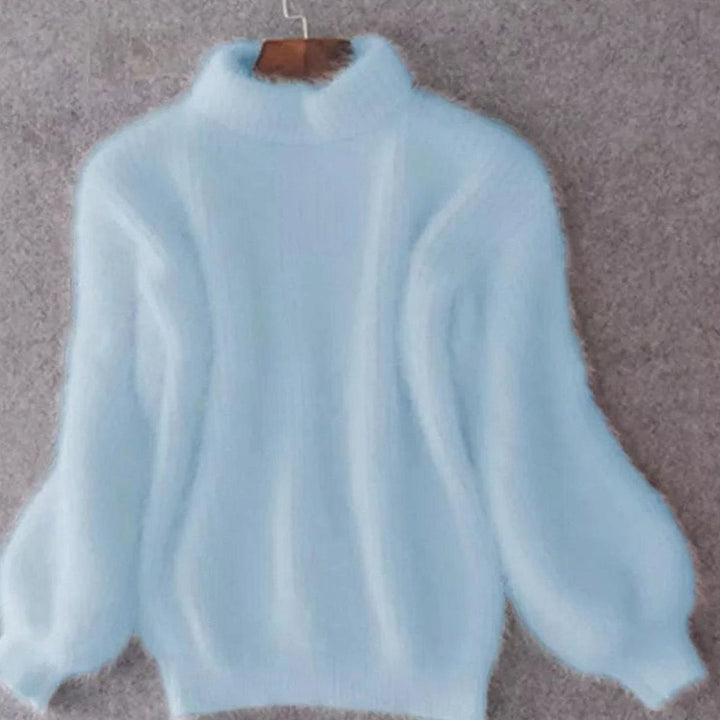 Cora | Women's Fluffy Turtleneck Loose-Fit Pullover Knit Sweater