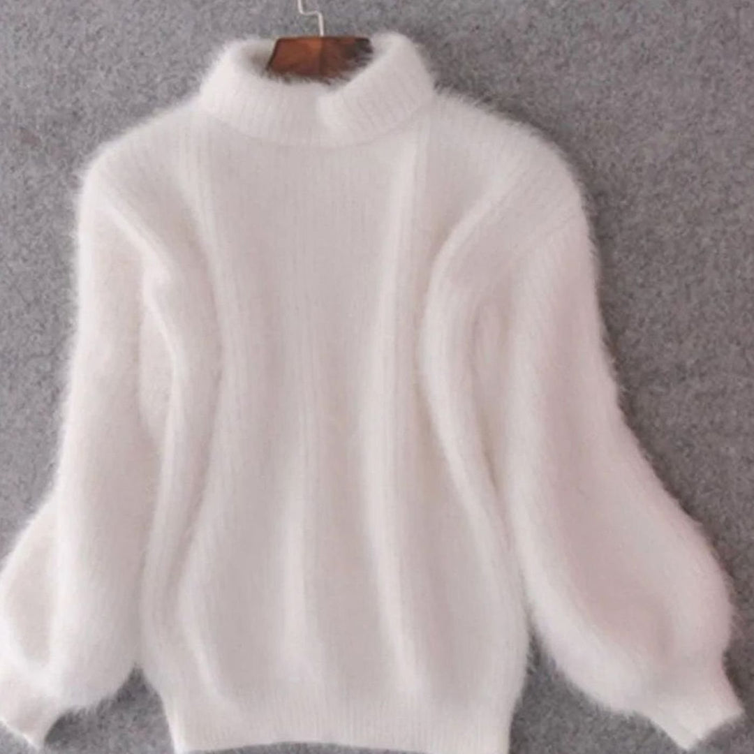 Cora | Women's Fluffy Turtleneck Loose-Fit Pullover Knit Sweater