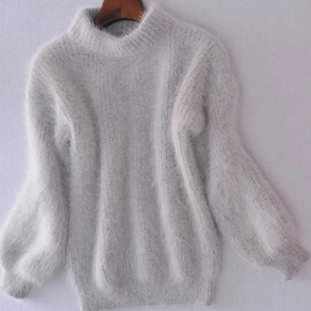 Cora | Women's Fluffy Turtleneck Loose-Fit Pullover Knit Sweater