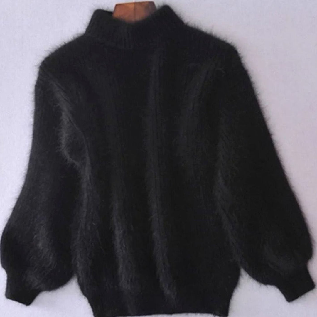 Cora | Women's Fluffy Turtleneck Loose-Fit Pullover Knit Sweater