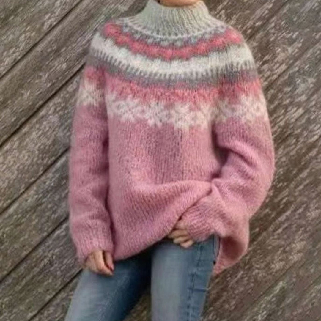 Courtney | Women's Relaxed-Fit Nordic Fair Isle Pattern Sweater Jumper