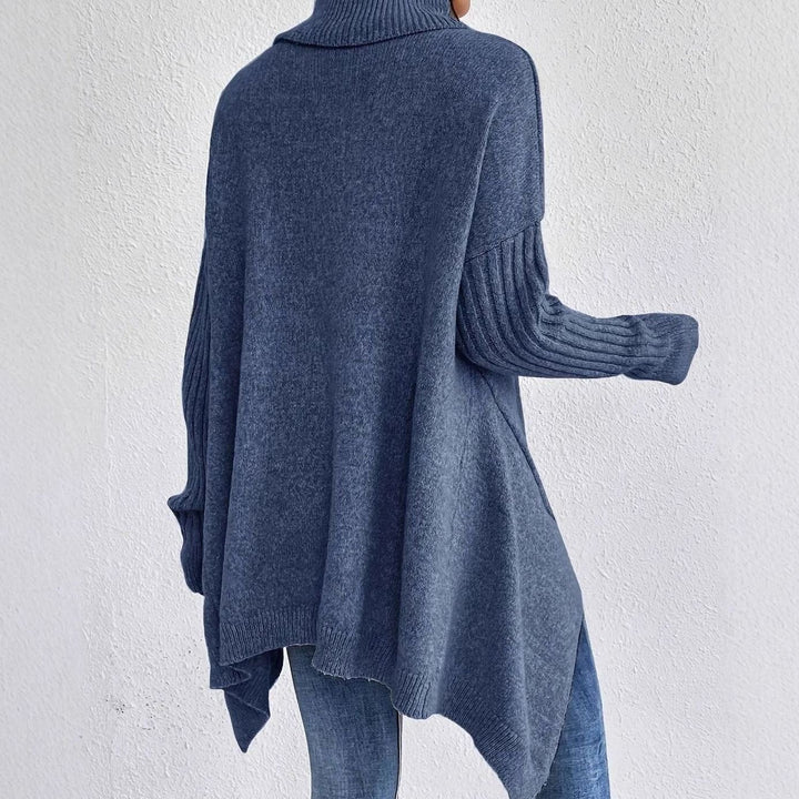 Crystal | Women's Oversized Cashmere Turtleneck Longline Knit Jumper