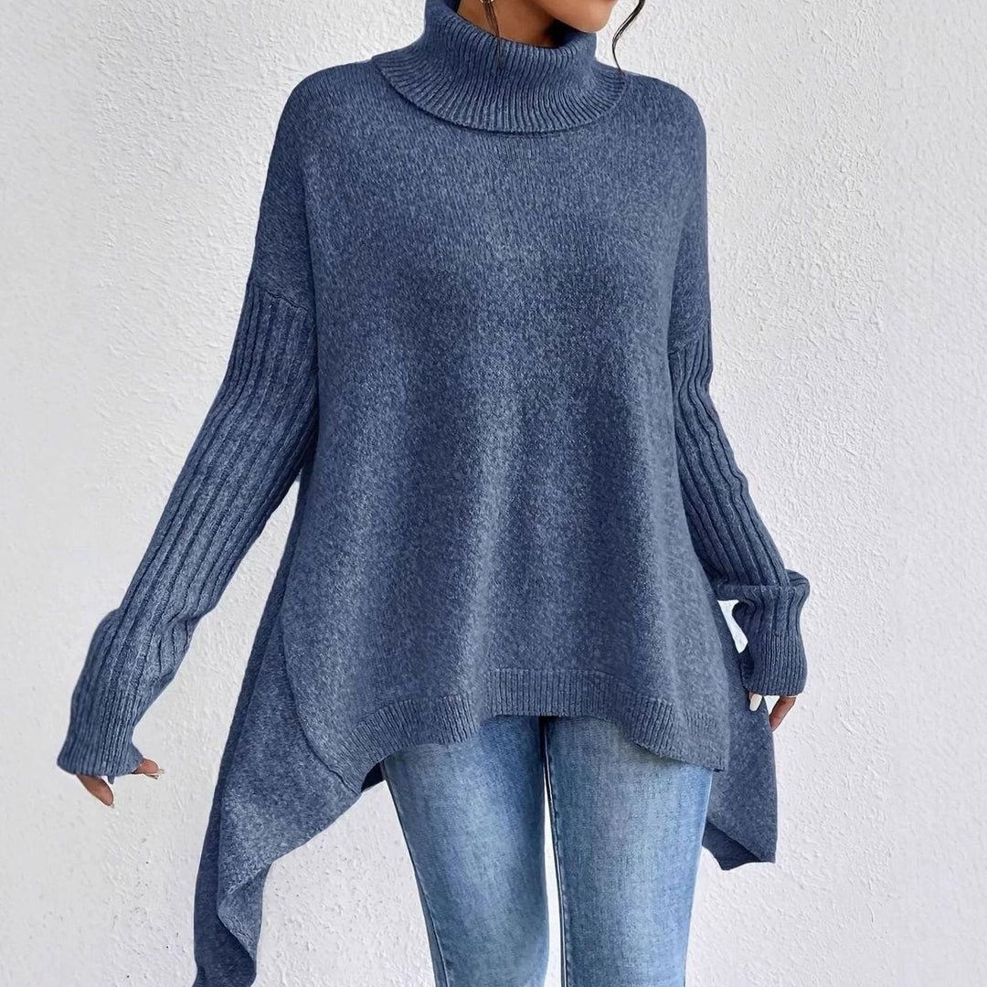 Crystal | Women's Oversized Cashmere Turtleneck Longline Knit Jumper