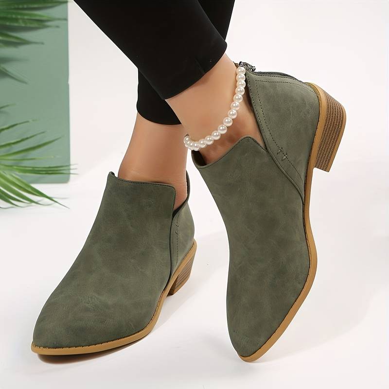 Boots for Women | Slip-On Low Heel Ankle Style