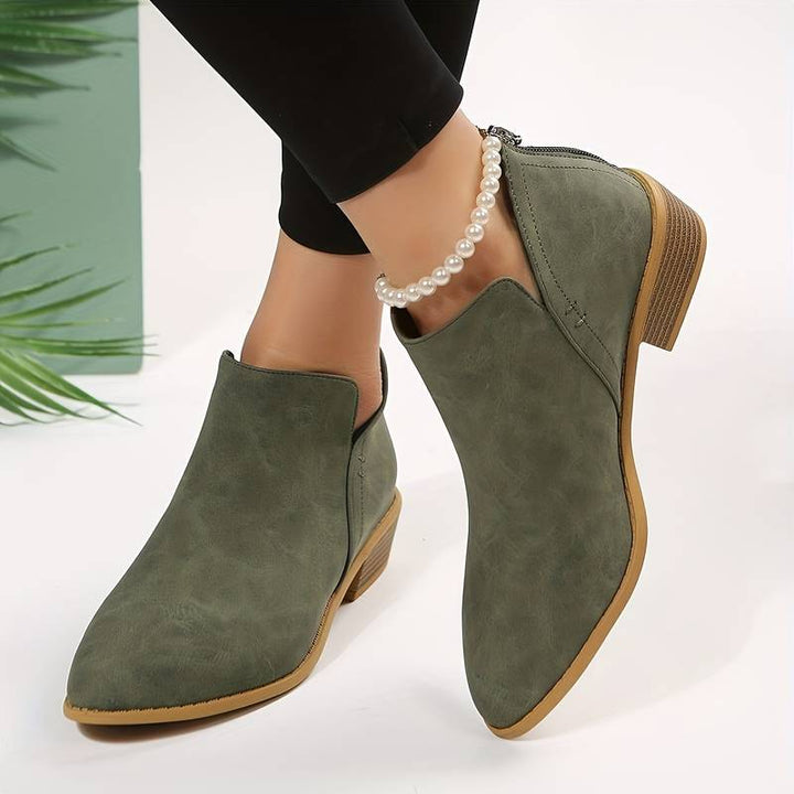 Boots for Women | Slip-On Low Heel Ankle Style