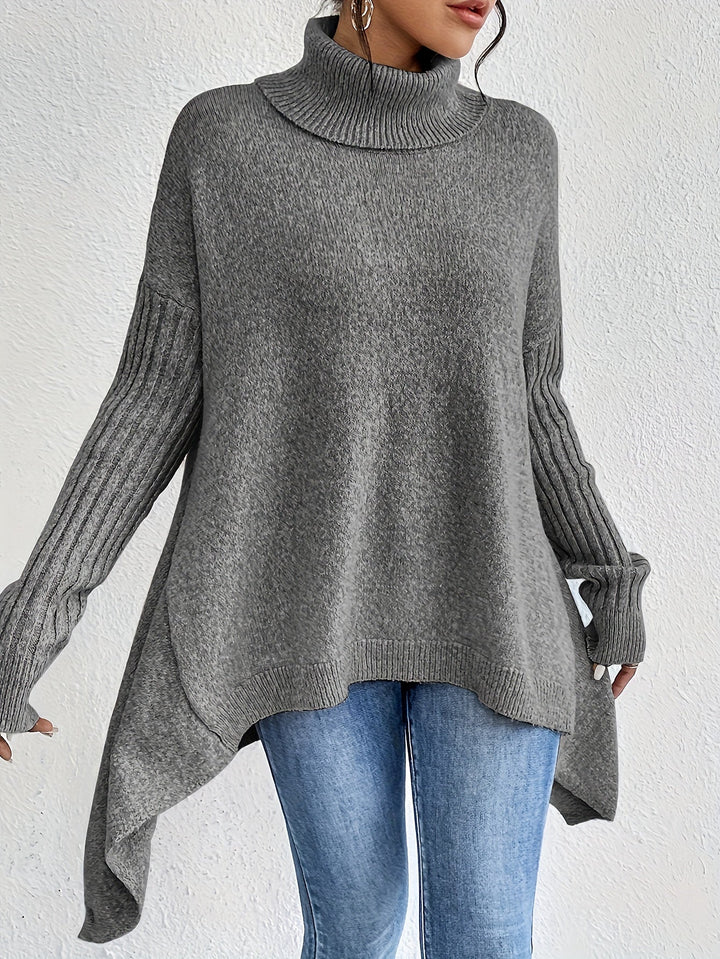 Women’s Sweater | Turtleneck Asymmetric Knit