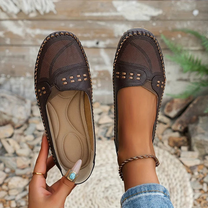 Loafers For Women | Perforated Closed Toe Slip-On