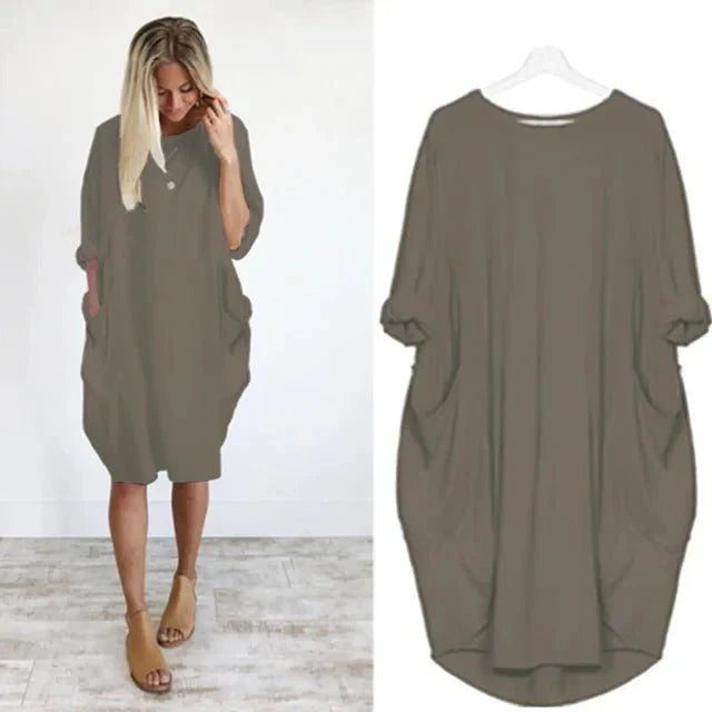 Women's Dress | Loose Shift Front Pockets Mini