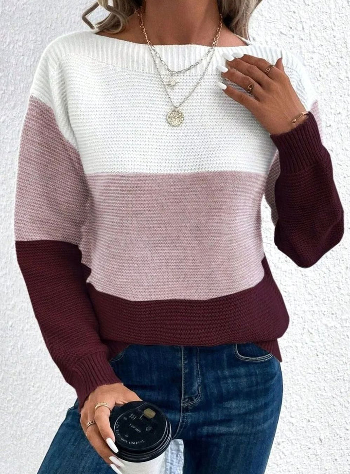 Dana | Women's Relaxed-Fit Color-Block Cashmere Turtleneck Sweater