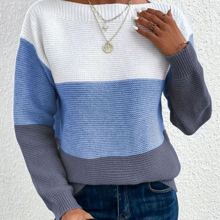 Dana | Women's Relaxed-Fit Color-Block Cashmere Turtleneck Sweater
