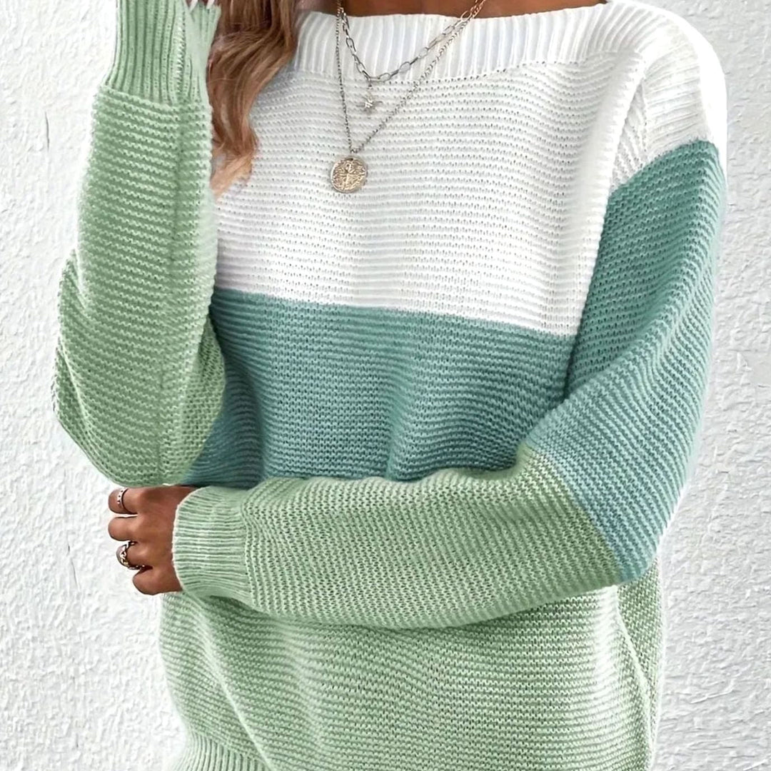 Dana | Women's Relaxed-Fit Color-Block Cashmere Turtleneck Sweater