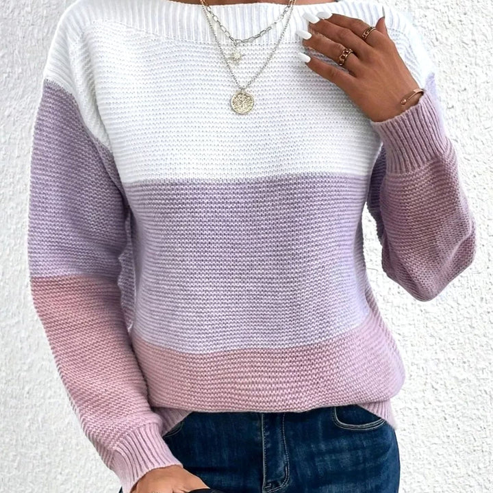 Dana | Women's Relaxed-Fit Color-Block Cashmere Turtleneck Sweater