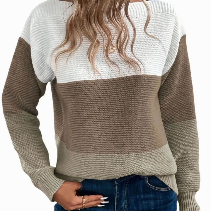 Dana | Women's Relaxed-Fit Color-Block Cashmere Turtleneck Sweater