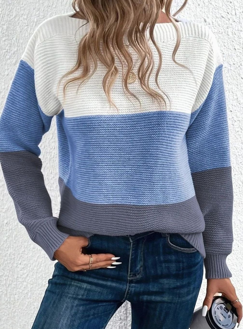 Dana | Women's Relaxed-Fit Color-Block Cashmere Turtleneck Sweater
