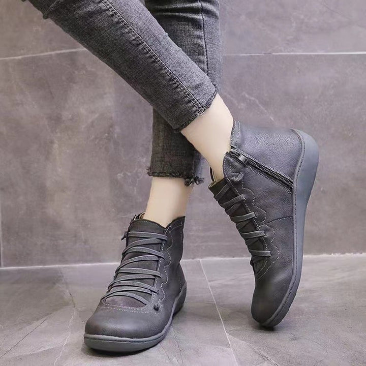 Boots for Women | Lace-Up Ankle Style with Side Zipper