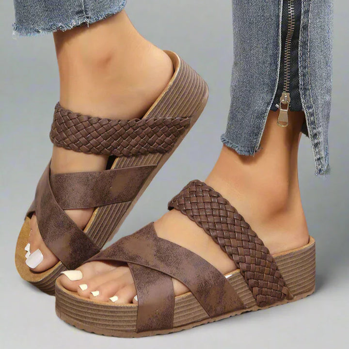 Sandals For Women | Open Toe Platform With Cross Straps