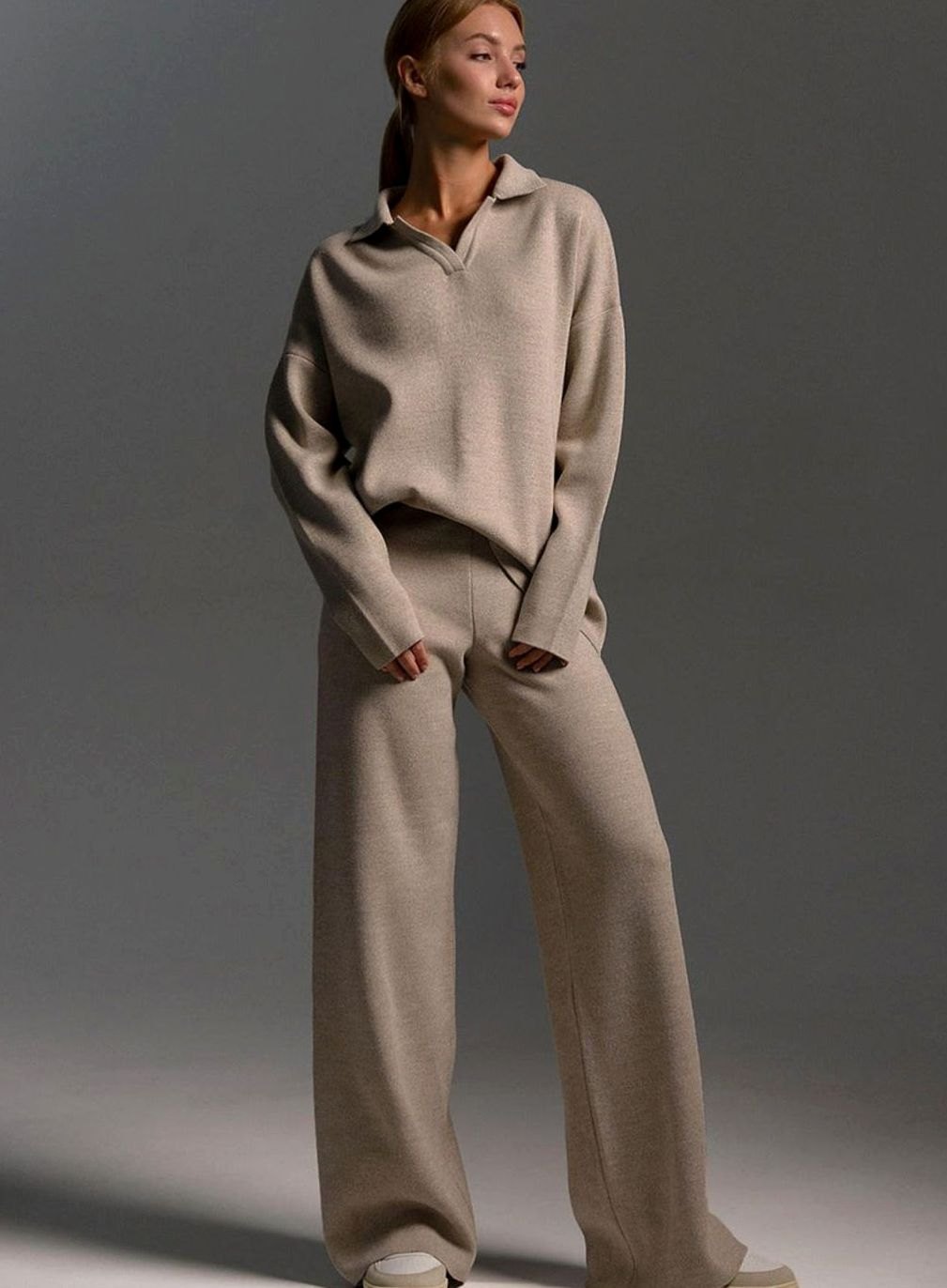 Delaney | Women's Collared Wide-Leg Relaxed Fit Two-Piece Lounge Set