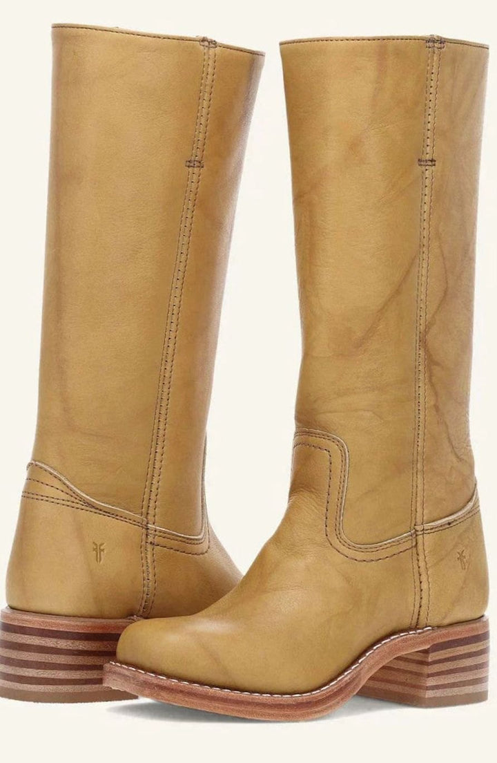Diana | Women's Mid-Calf Slip-On Classic Western Boots Stacked Heel