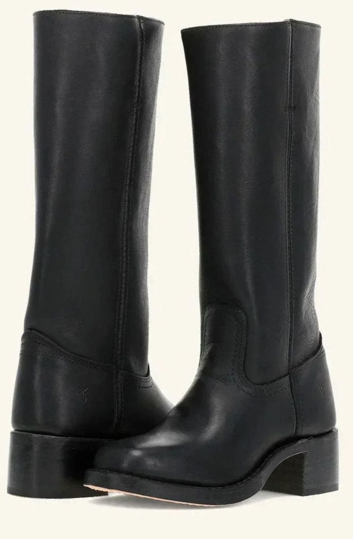 Diana | Women's Mid-Calf Slip-On Classic Western Boots Stacked Heel