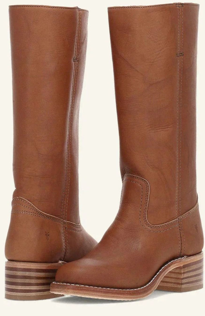 Diana | Women's Mid-Calf Slip-On Classic Western Boots Stacked Heel
