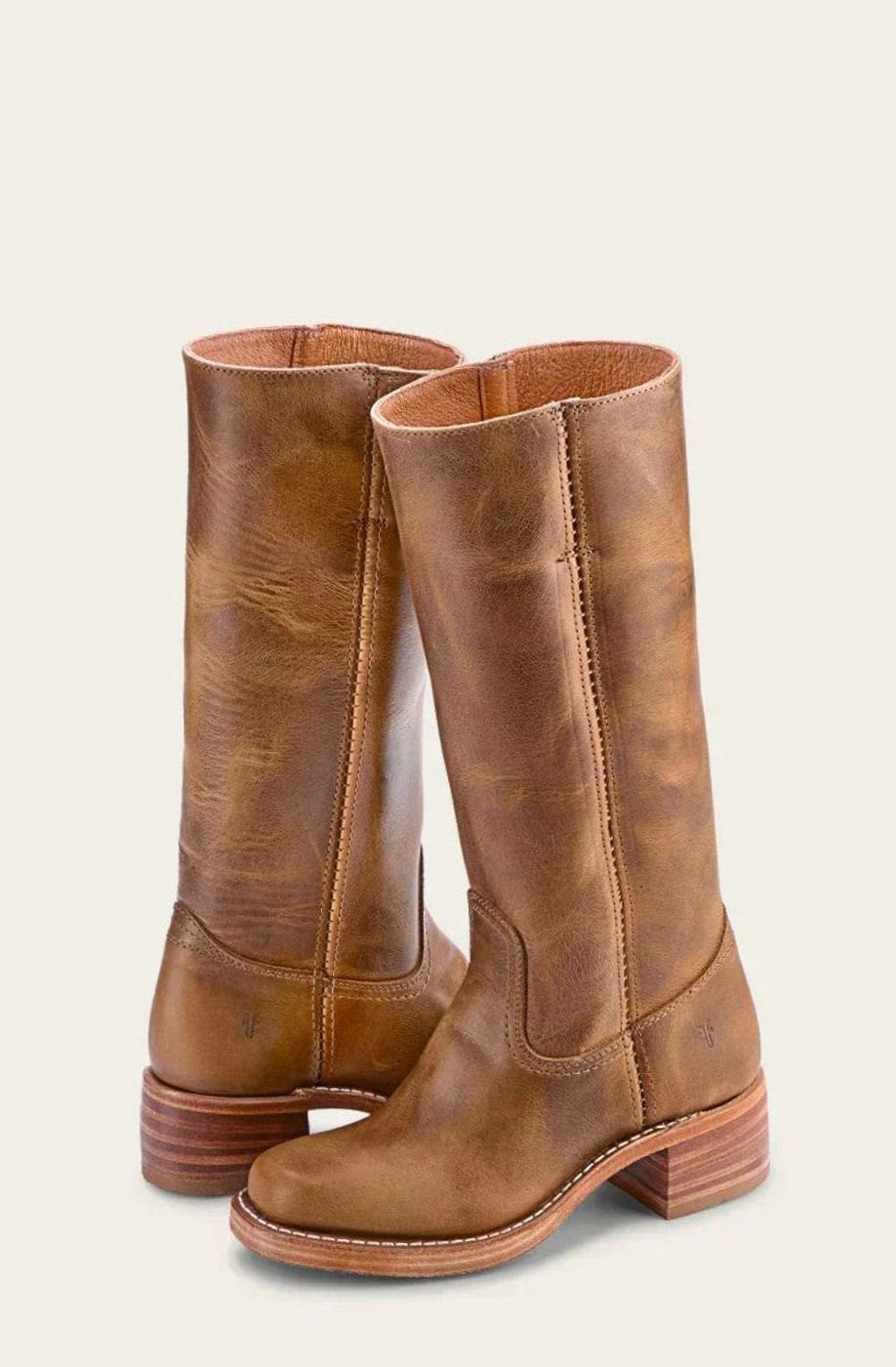 Diana | Women's Mid-Calf Slip-On Classic Western Boots Stacked Heel