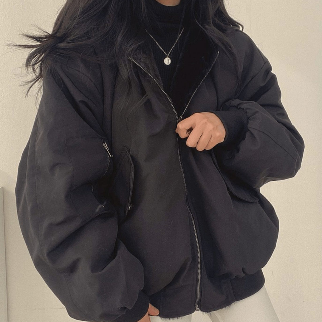 Dolores | Women's Oversized Relaxed-Fit Fleece-Lined Zip-Up Winter Jacket