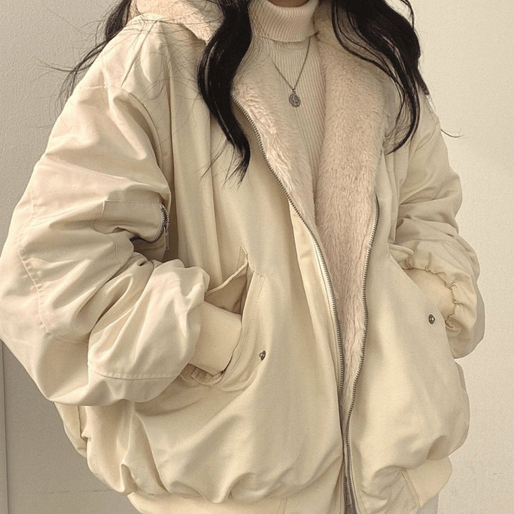 Dolores | Women's Oversized Relaxed-Fit Fleece-Lined Zip-Up Winter Jacket