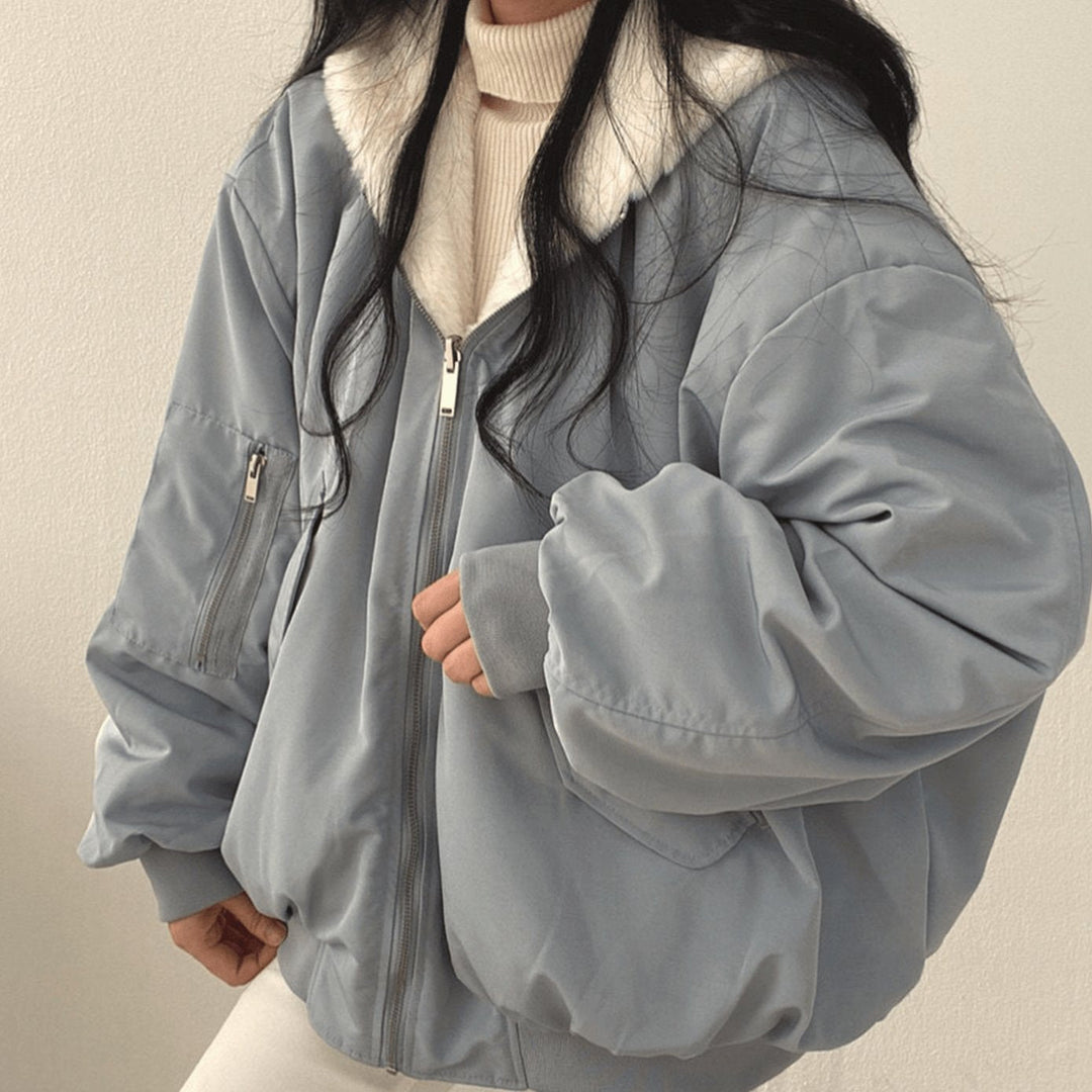 Dolores | Women's Oversized Relaxed-Fit Fleece-Lined Zip-Up Winter Jacket