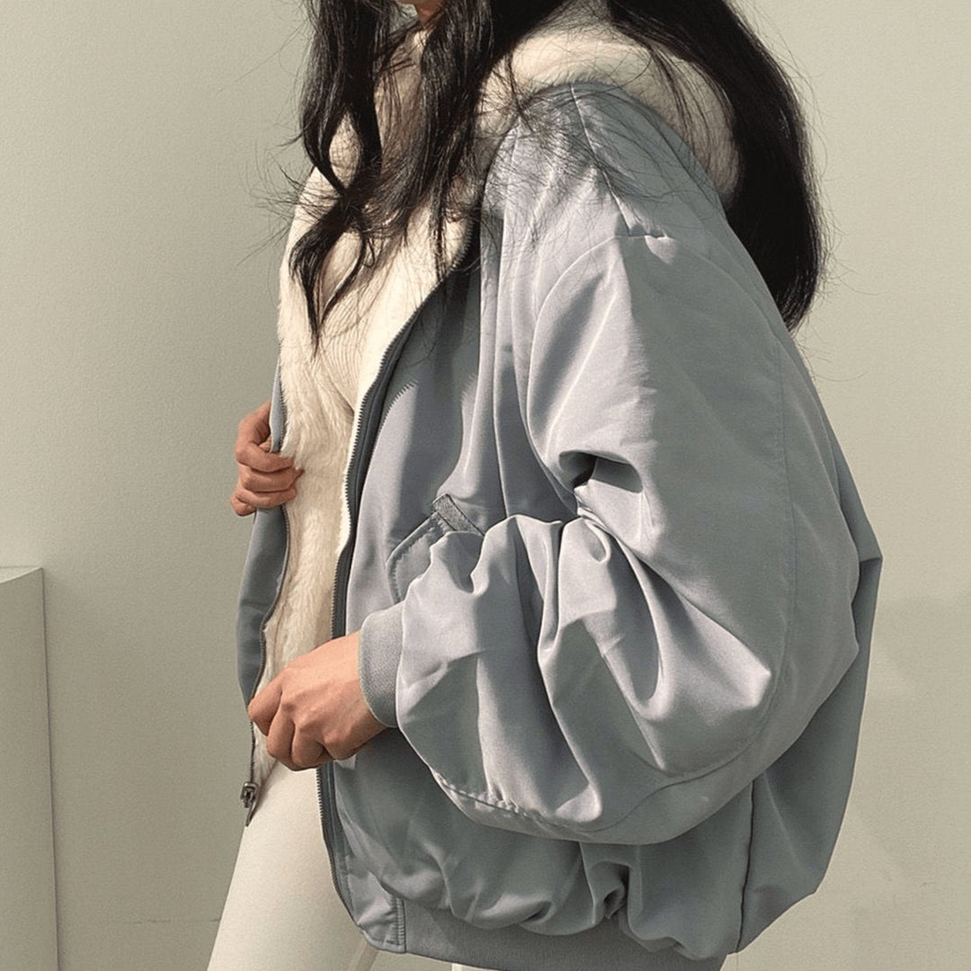 Dolores | Women's Oversized Relaxed-Fit Fleece-Lined Zip-Up Winter Jacket