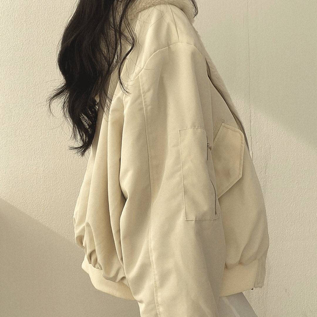 Dolores | Women's Oversized Relaxed-Fit Fleece-Lined Zip-Up Winter Jacket