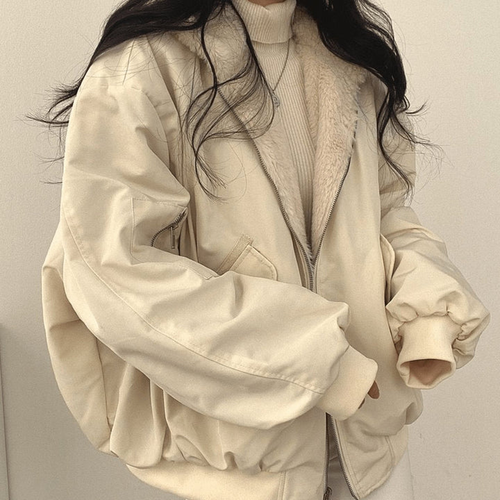 Dolores | Women's Oversized Relaxed-Fit Fleece-Lined Zip-Up Winter Jacket