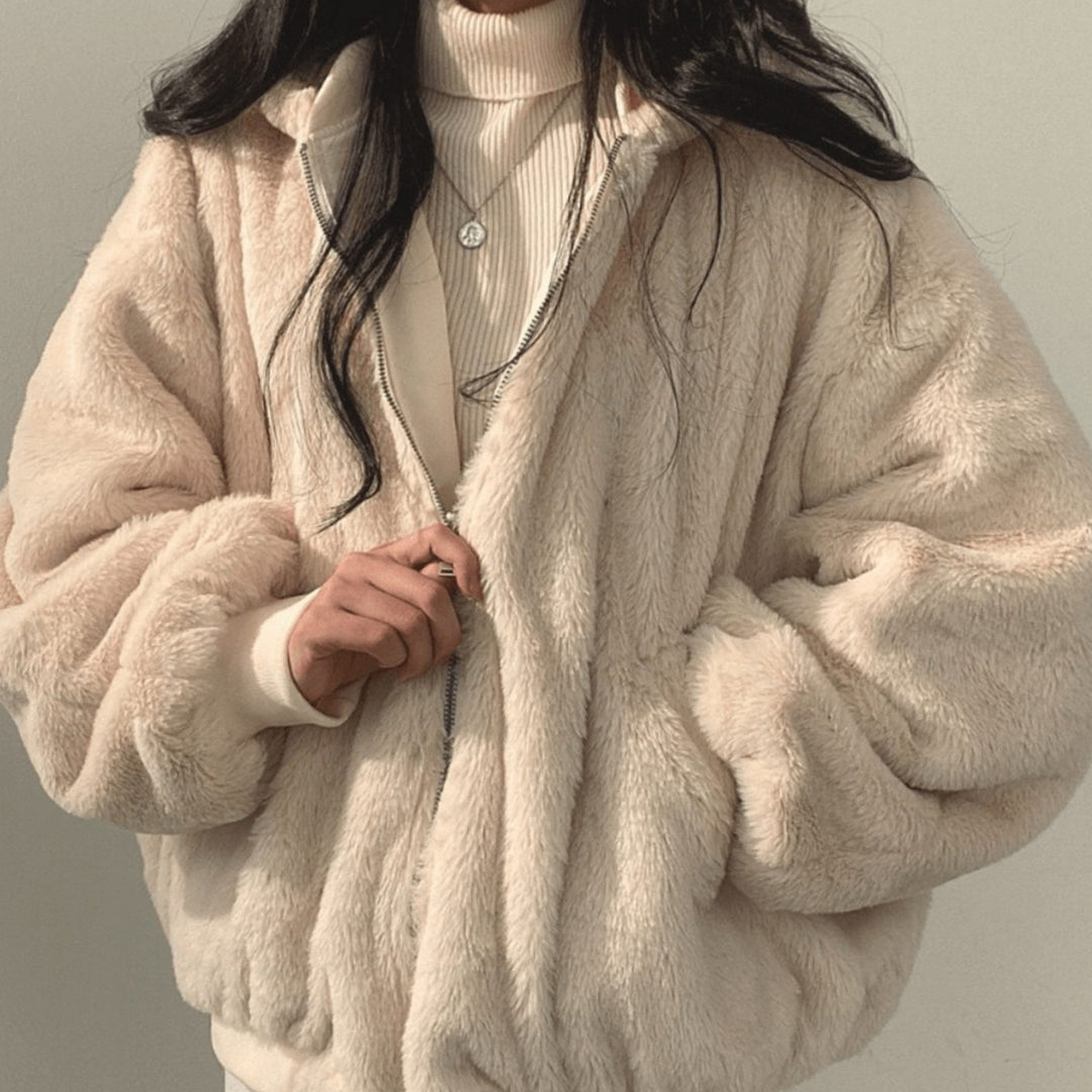 Dolores | Women's Oversized Relaxed-Fit Fleece-Lined Zip-Up Winter Jacket