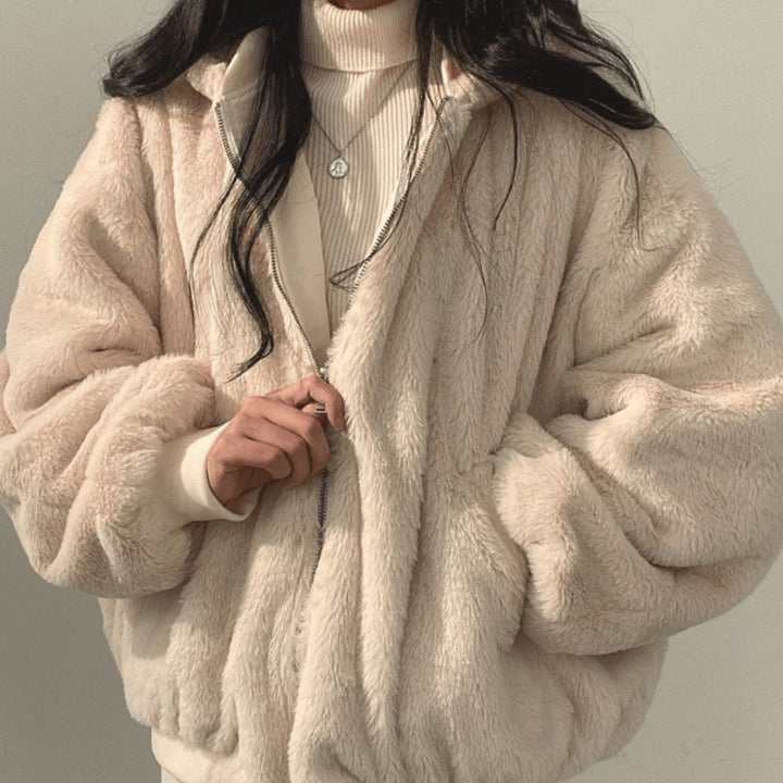 Dolores | Women's Oversized Relaxed-Fit Fleece-Lined Zip-Up Winter Jacket