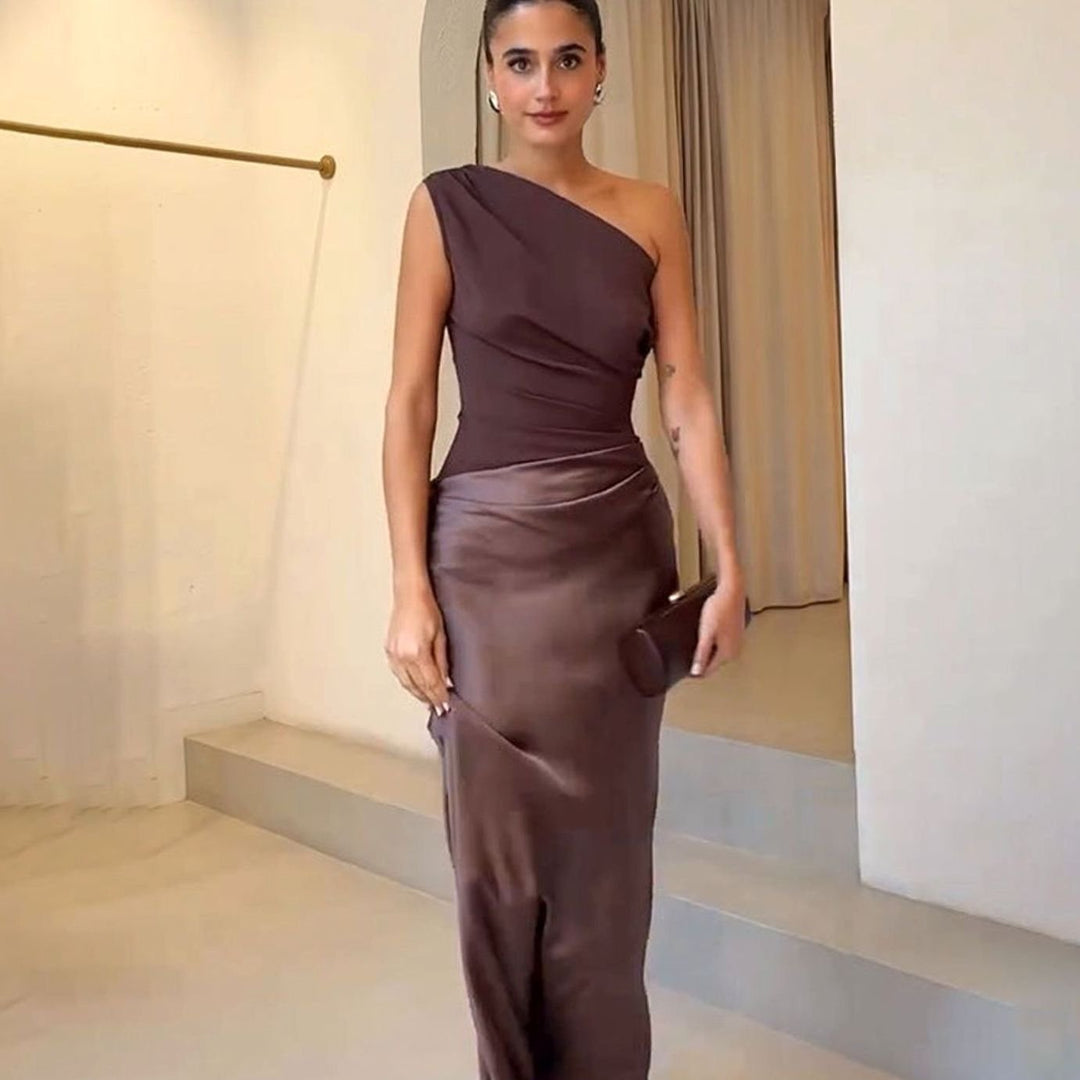 Dominique | Women's Elegant One-Shoulder Bodycon Maxi Dress