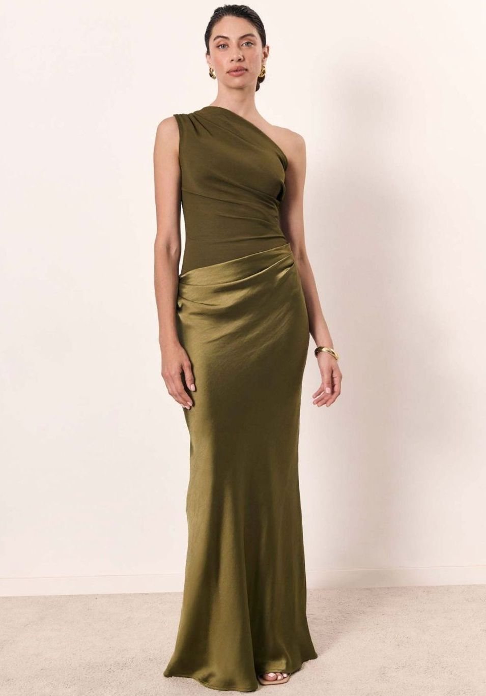 Dominique | Women's Elegant One-Shoulder Bodycon Maxi Dress