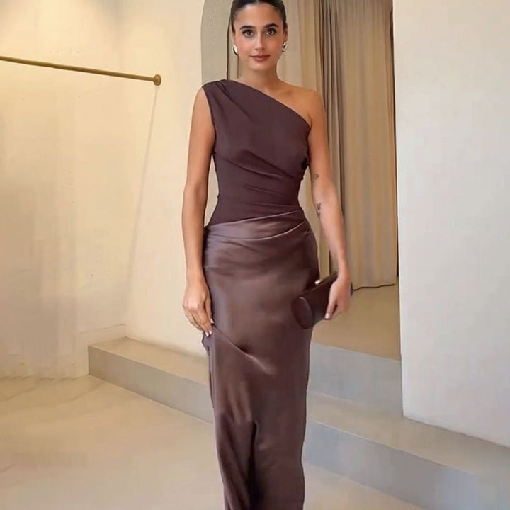 Dominique | Women's Elegant One-Shoulder Bodycon Maxi Dress