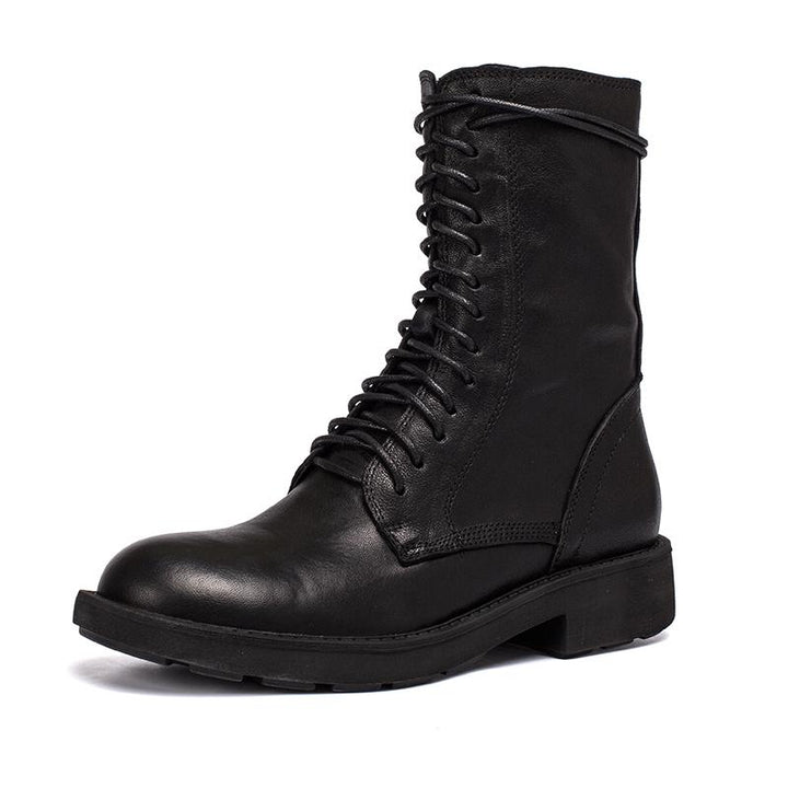 Boots For Women | Lace-Up Mid-Calf Closed Toe