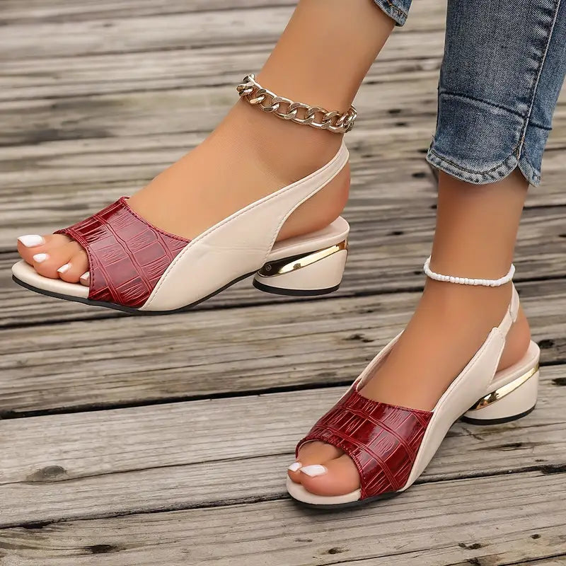 Sandals For Women | Open Toe Slingback Block Heel