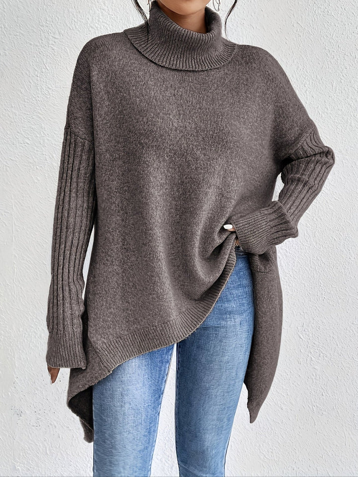 Women’s Sweater | Turtleneck Asymmetric Knit