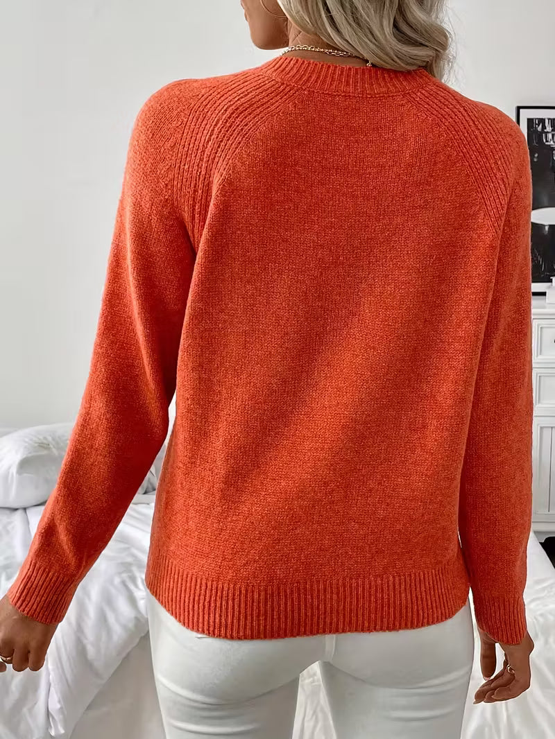 Women’s Sweater | Long Sleeve Button Accent