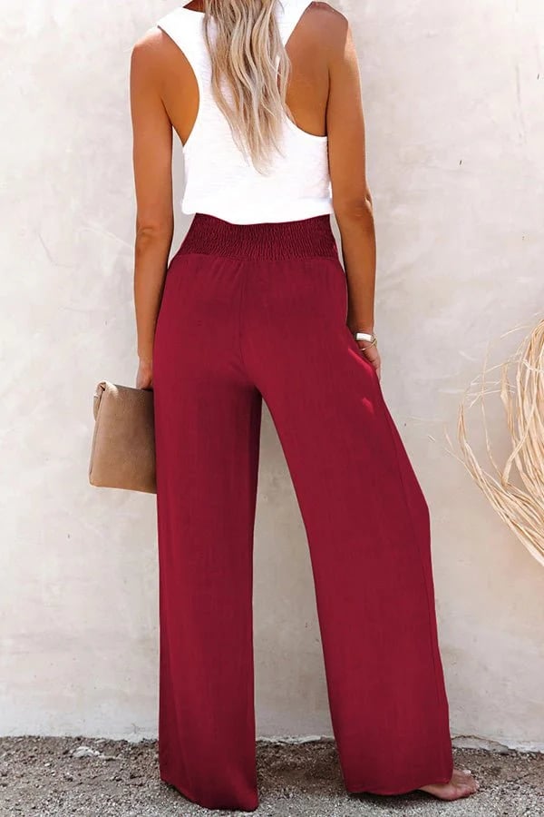 Women's Trousers | Button Front Elastic Waist