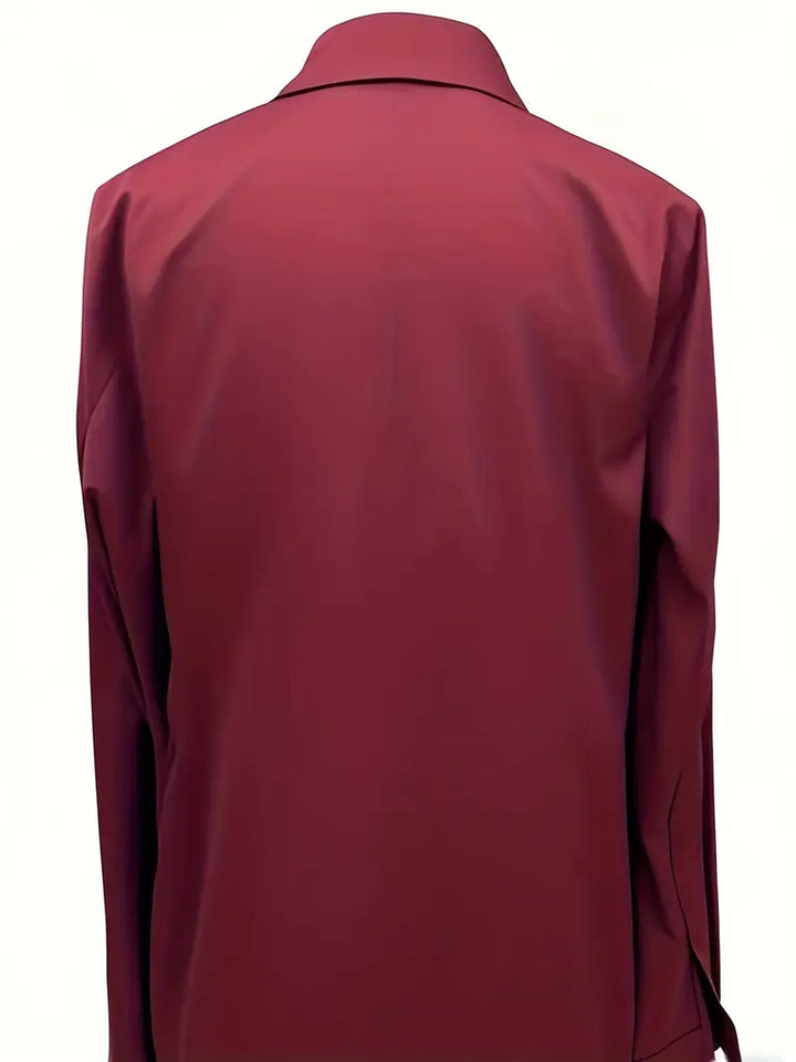 Women’s Blouse | Long Sleeve Collared V-Neck