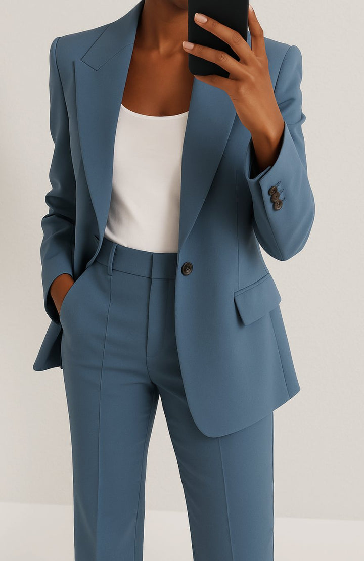 Eileen | Women's Tailored Blazer Straight-Leg Suit Set