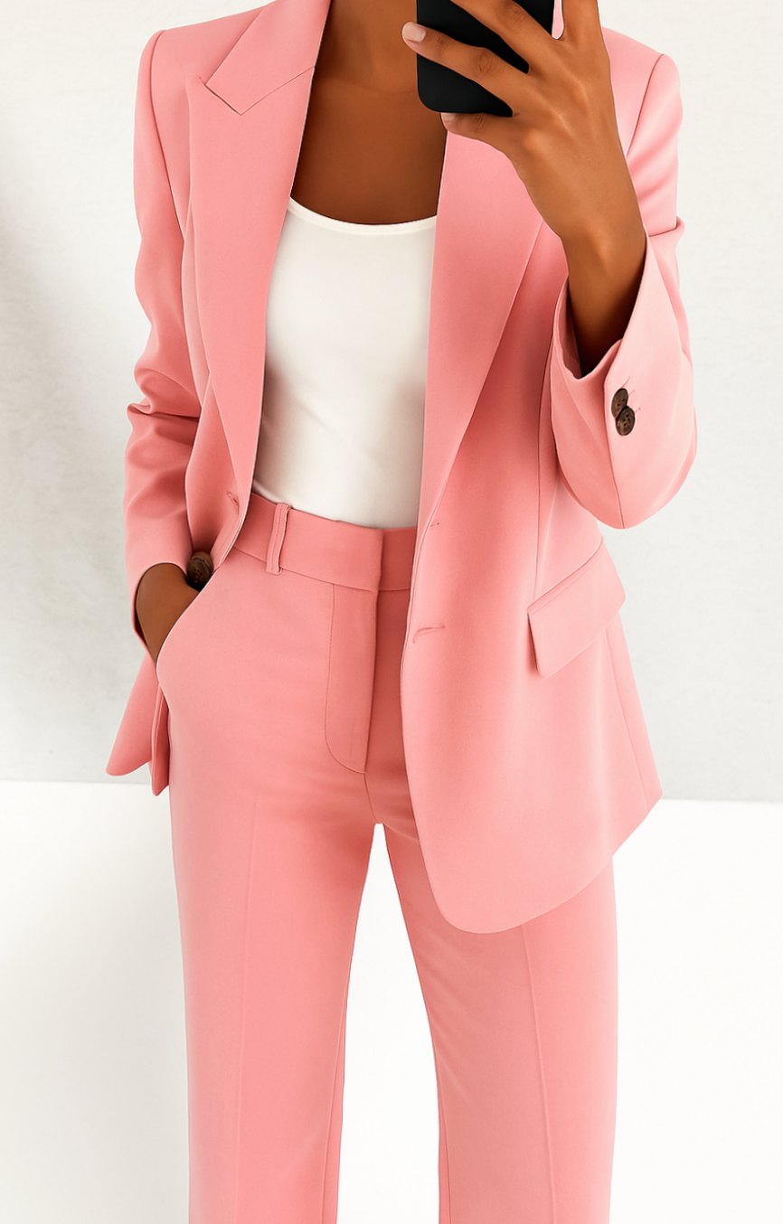 Eileen | Women's Tailored Blazer Straight-Leg Suit Set
