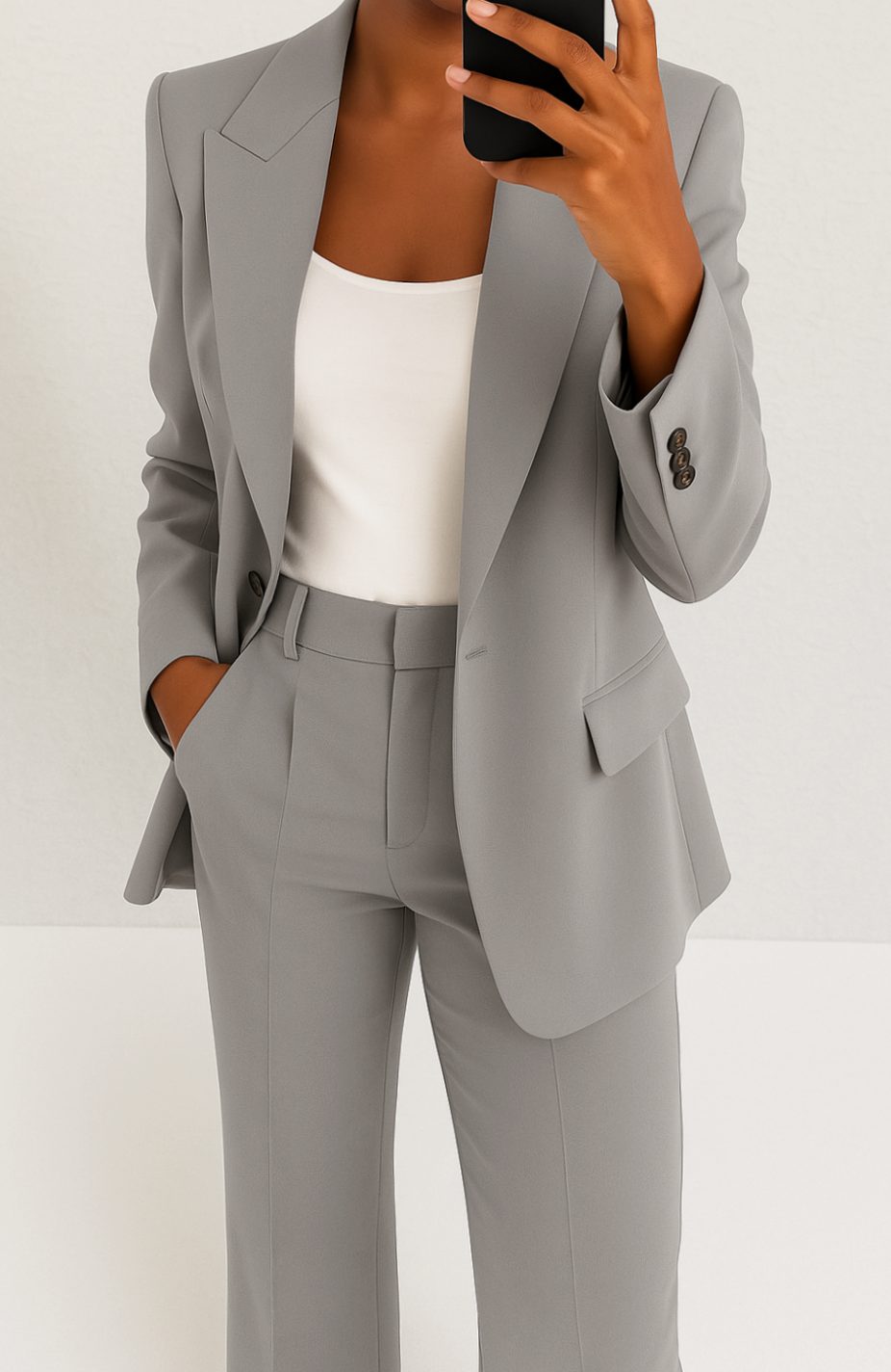 Eileen | Women's Tailored Blazer Straight-Leg Suit Set