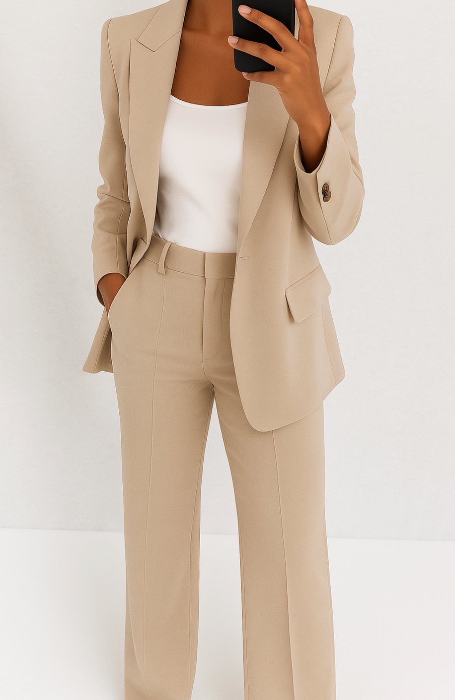 Eileen | Women's Tailored Blazer Straight-Leg Suit Set