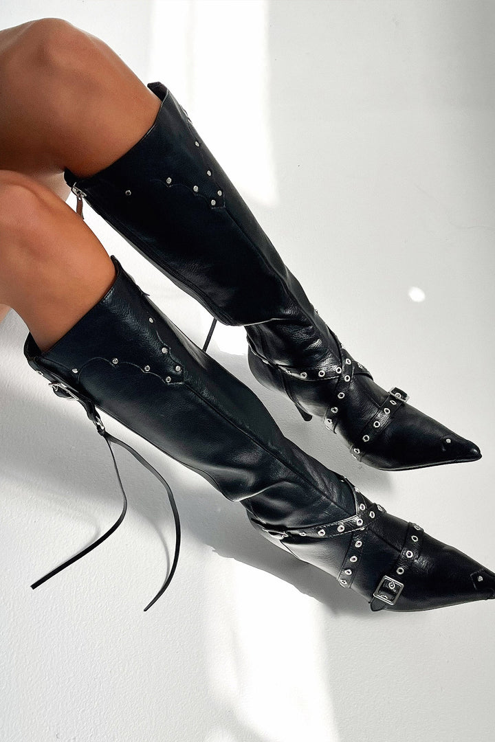 Boots For Women | Pointed Toe Buckle Strap Style
